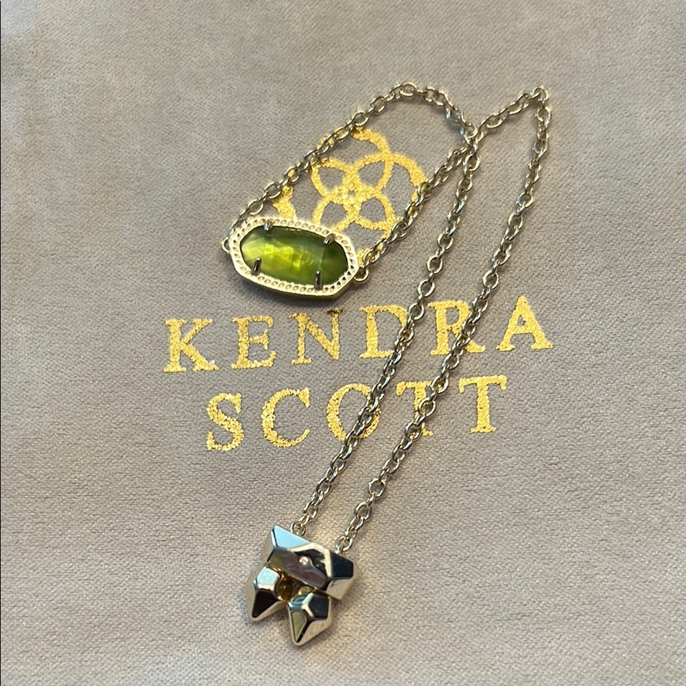 Kendra Scott Elaina Gold Adjustable Chain Bracelet Peridot Illusion